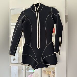 SWISH Black Neoprene Wetsuit with White Stitching